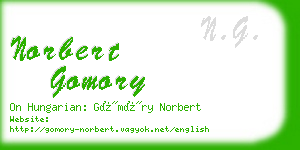 norbert gomory business card